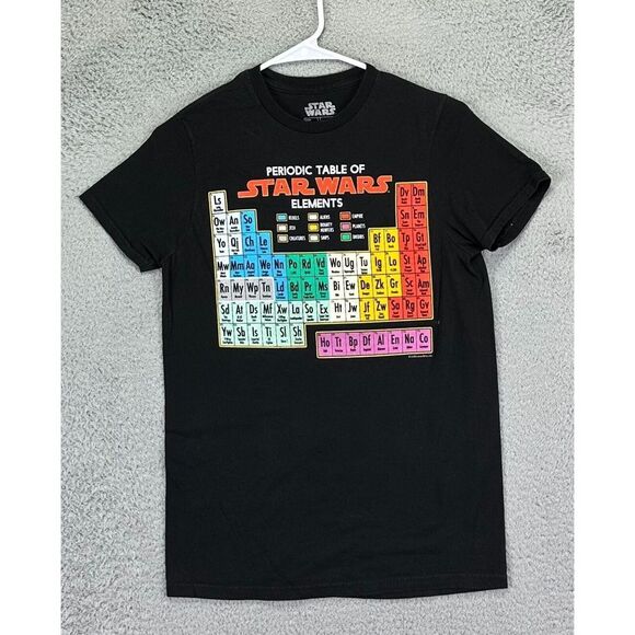 Star Wars Shirt Adult Small S Black Periodic Table Of Elements Graphic Tee Men's - Picture 1 of 7